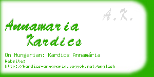 annamaria kardics business card